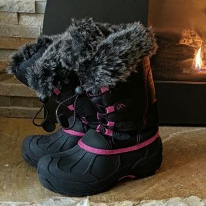 Girls Iceface size 3 snow boots pink and black